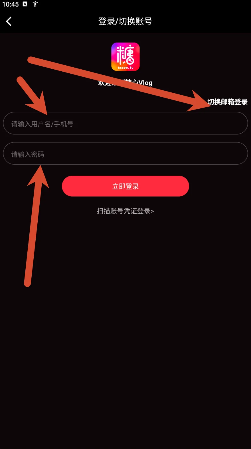 登录输入页面